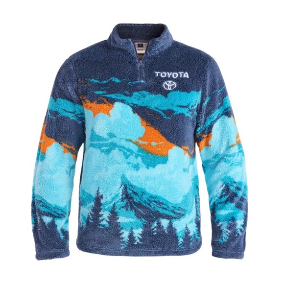 Official Toyota Men's Scenic Print Fleece 1/4 Zip Jacket Size S-3XL Big Blue Sky - Picture 5 of 5